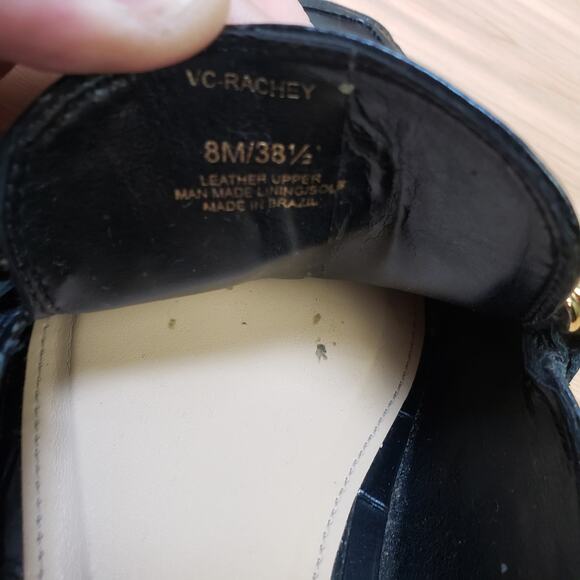 Vince Camuto Women's 8.5 Rachey Chain Link Black Leather Mule Preppy Old Money - Picture 9 of 9